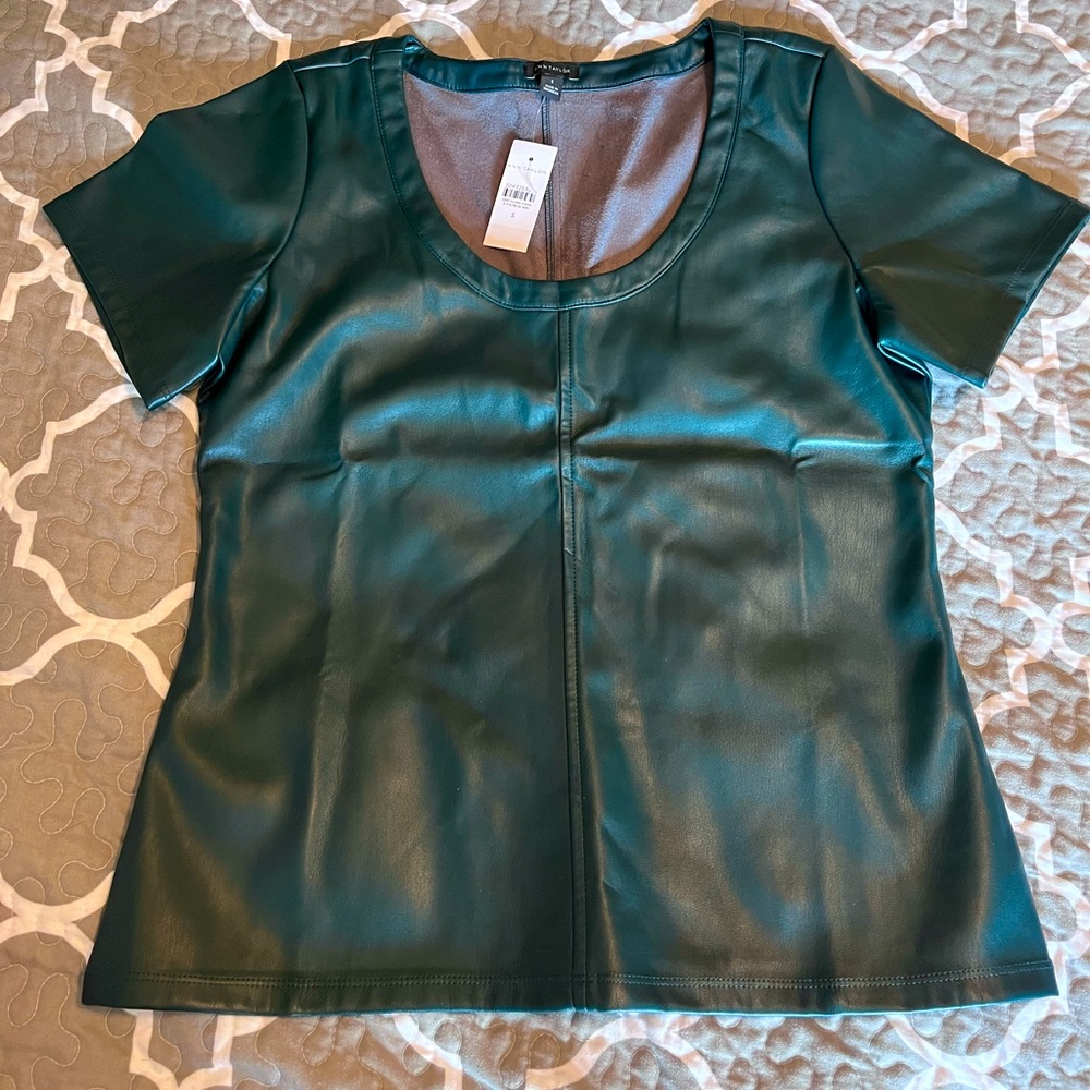 Faux Leather Shirt NWT